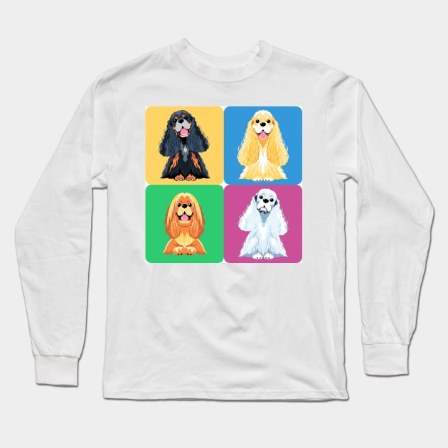 American Cocker Spaniel Long Sleeve T-Shirt by kavalenkava